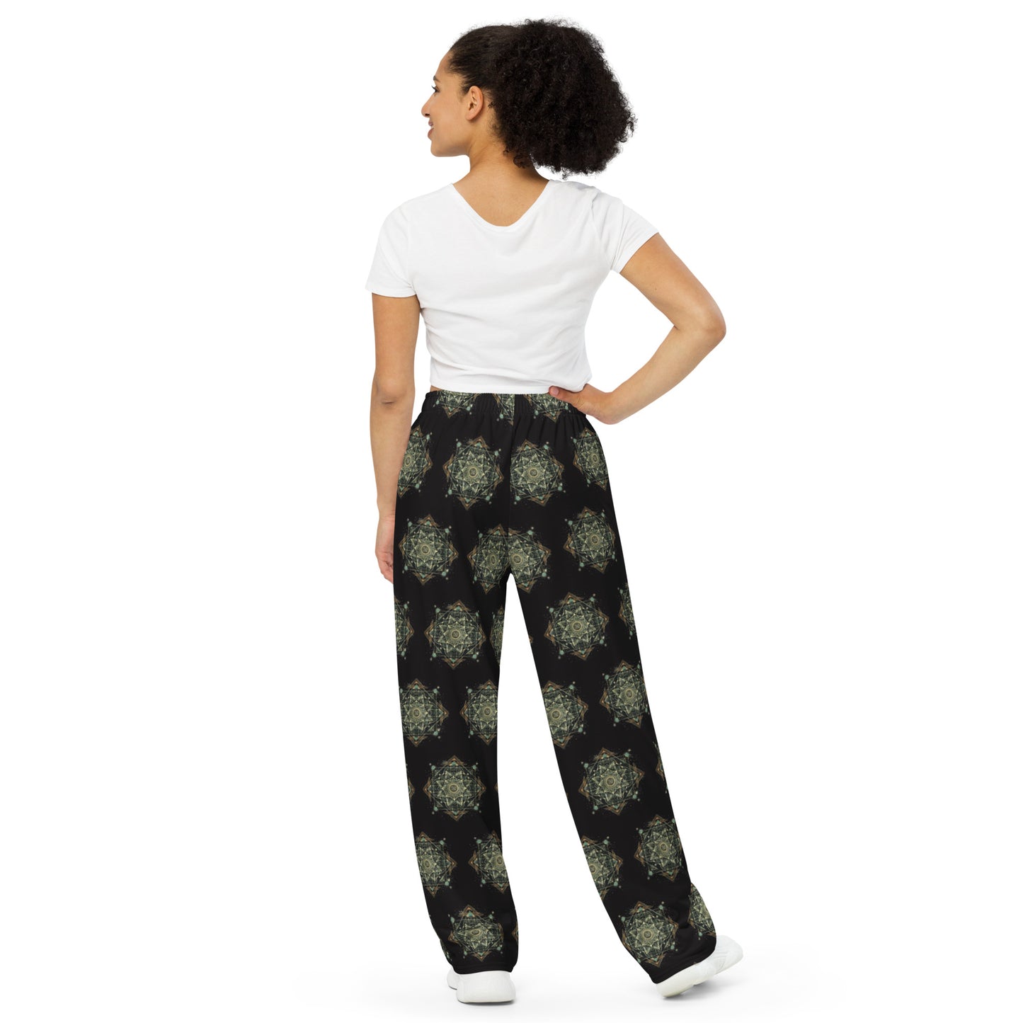 Sacred Flower Geometry All-over print unisex wide-leg pants