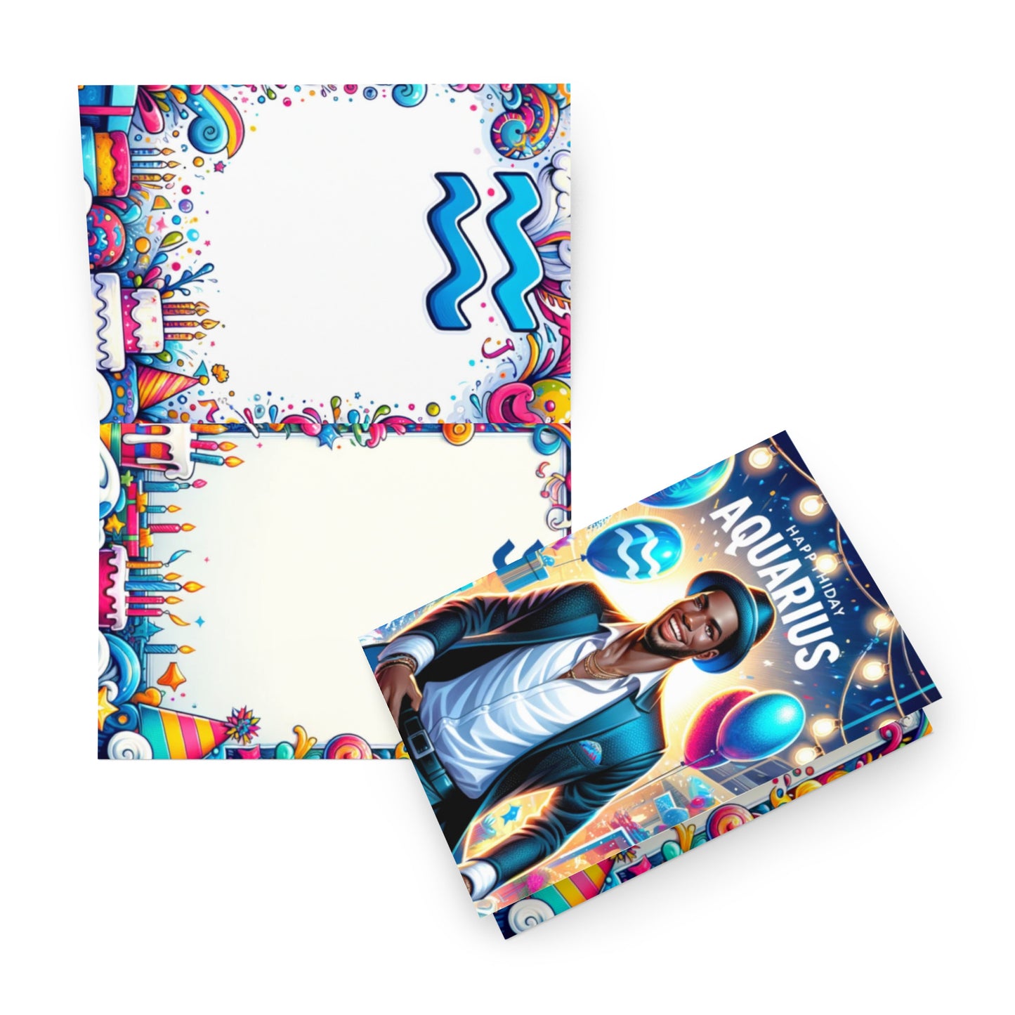 Happy Guy Aquarius - Birthday Card