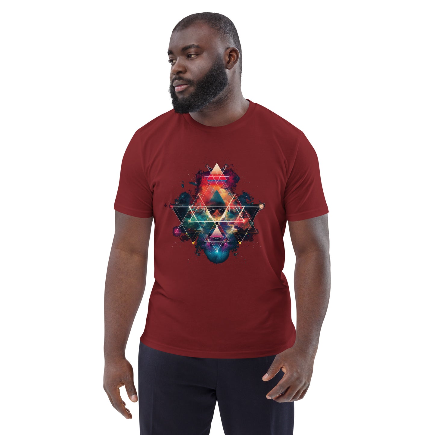 Unisex organic Geometry Splash cotton t-shirt