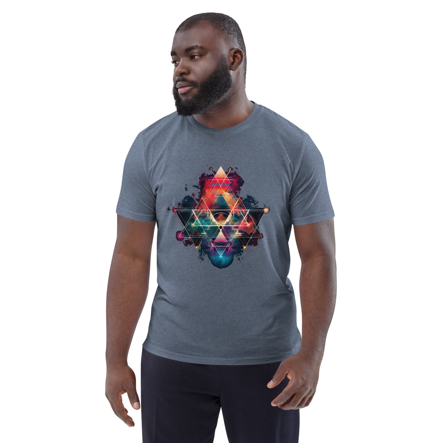 Unisex organic Geometry Splash cotton t-shirt