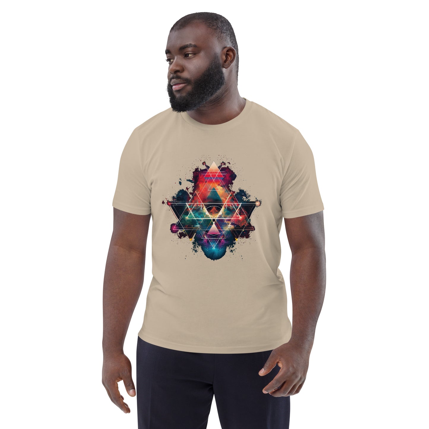 Unisex organic Geometry Splash cotton t-shirt