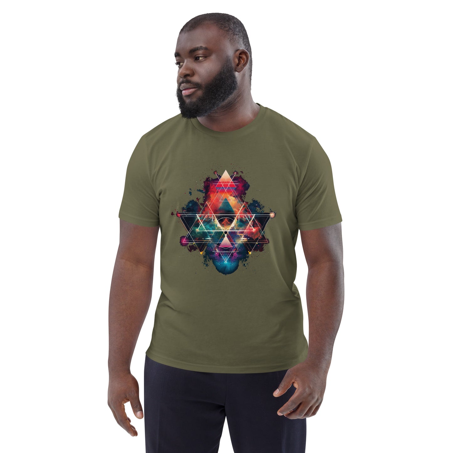 Unisex organic Geometry Splash cotton t-shirt