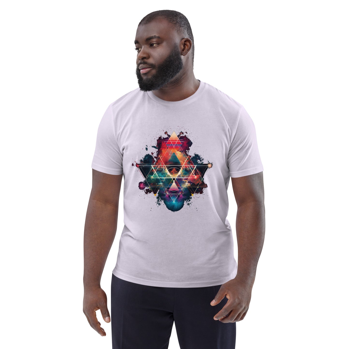 Unisex organic Geometry Splash cotton t-shirt