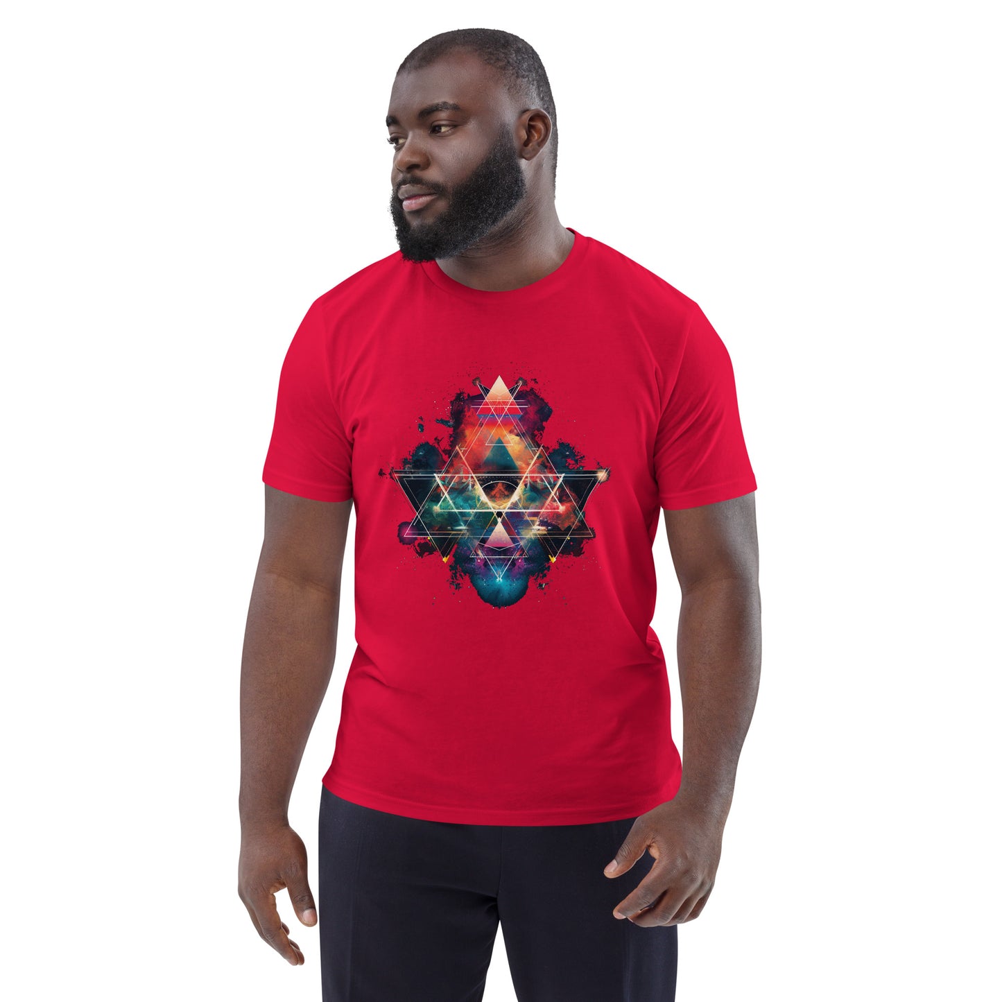 Unisex organic Geometry Splash cotton t-shirt