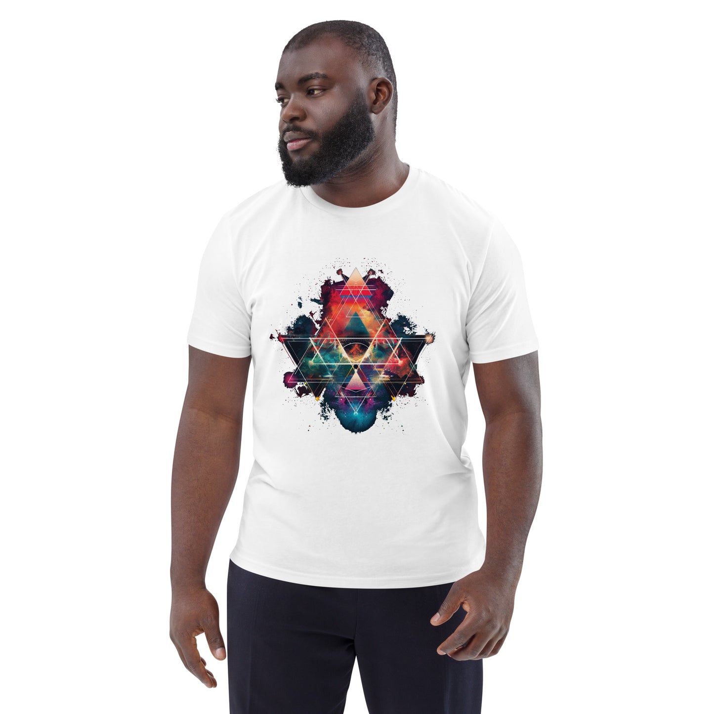 Unisex organic Geometry Splash cotton t-shirt